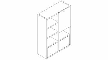 Diva Double Bookcase (Short)