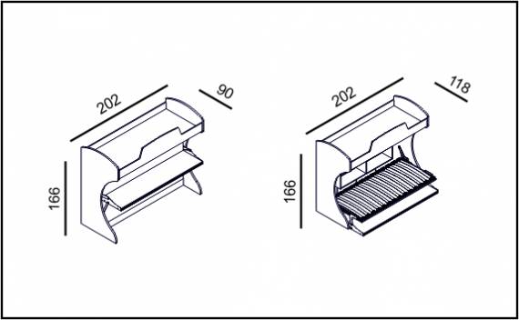 Diva Academy Bunk - Technical drawing